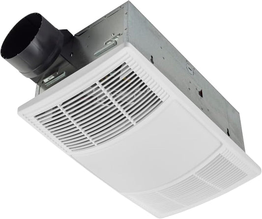 Broan-Nutone Bathroom Exhaust Fan with Heater Quiet 1.5 Sones, 80 CFM and 3-Level CCT Lighting, Powerful Ventilation and Warm Comfort for Any Bathroom