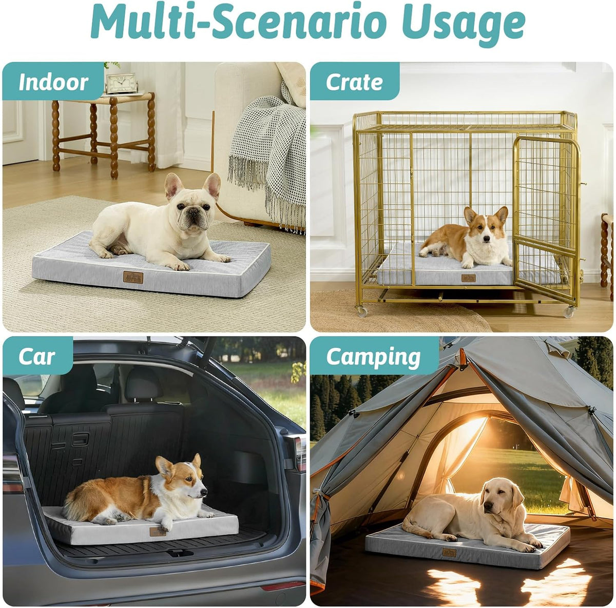 COZY KISS Cooling Orthopedic Dog Bed, Q-Max>0.5, Waterproof Lining, 36X27In