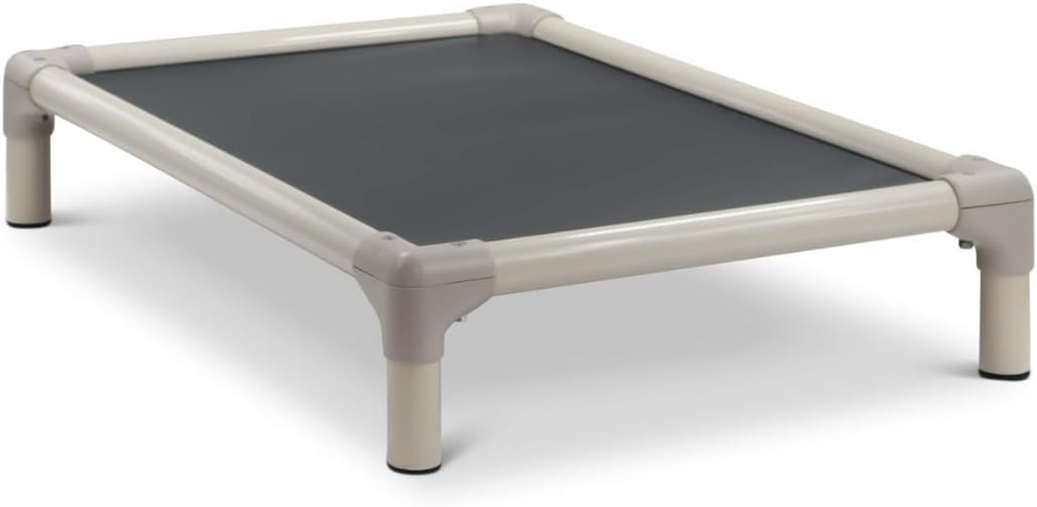 Kuranda Chewproof Elevated Pet Bed - Almond PVC - 35" X 23" - Cordura Nylon - Smoke