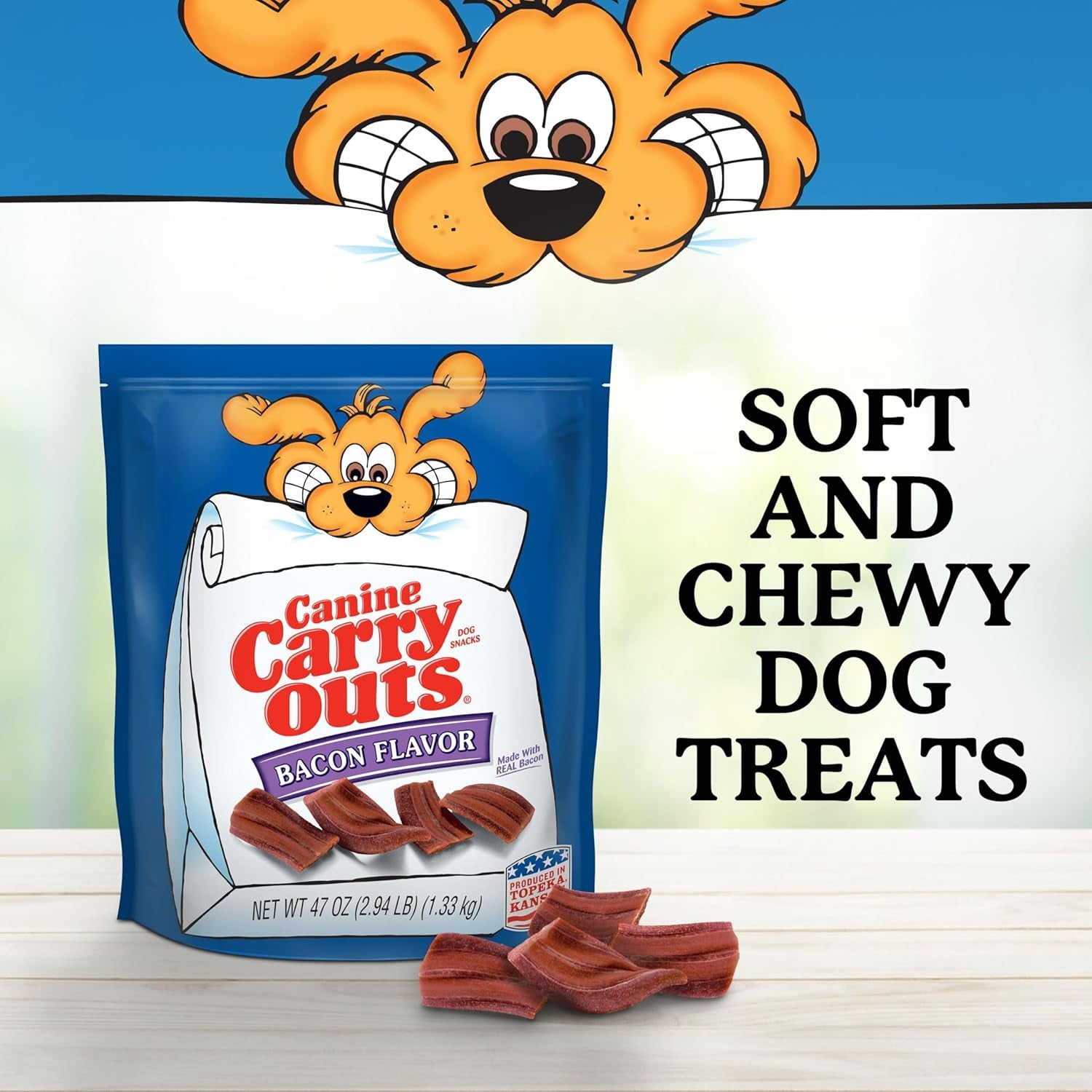 Canine Carry Outs Bacon Flavor Dog Treats, 47Oz Bag