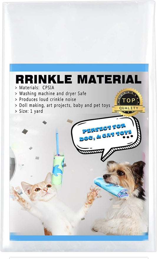 Crinkle Material for Baby Toys Sewing, 1 Yard Crinkle Paper Filler for Dog