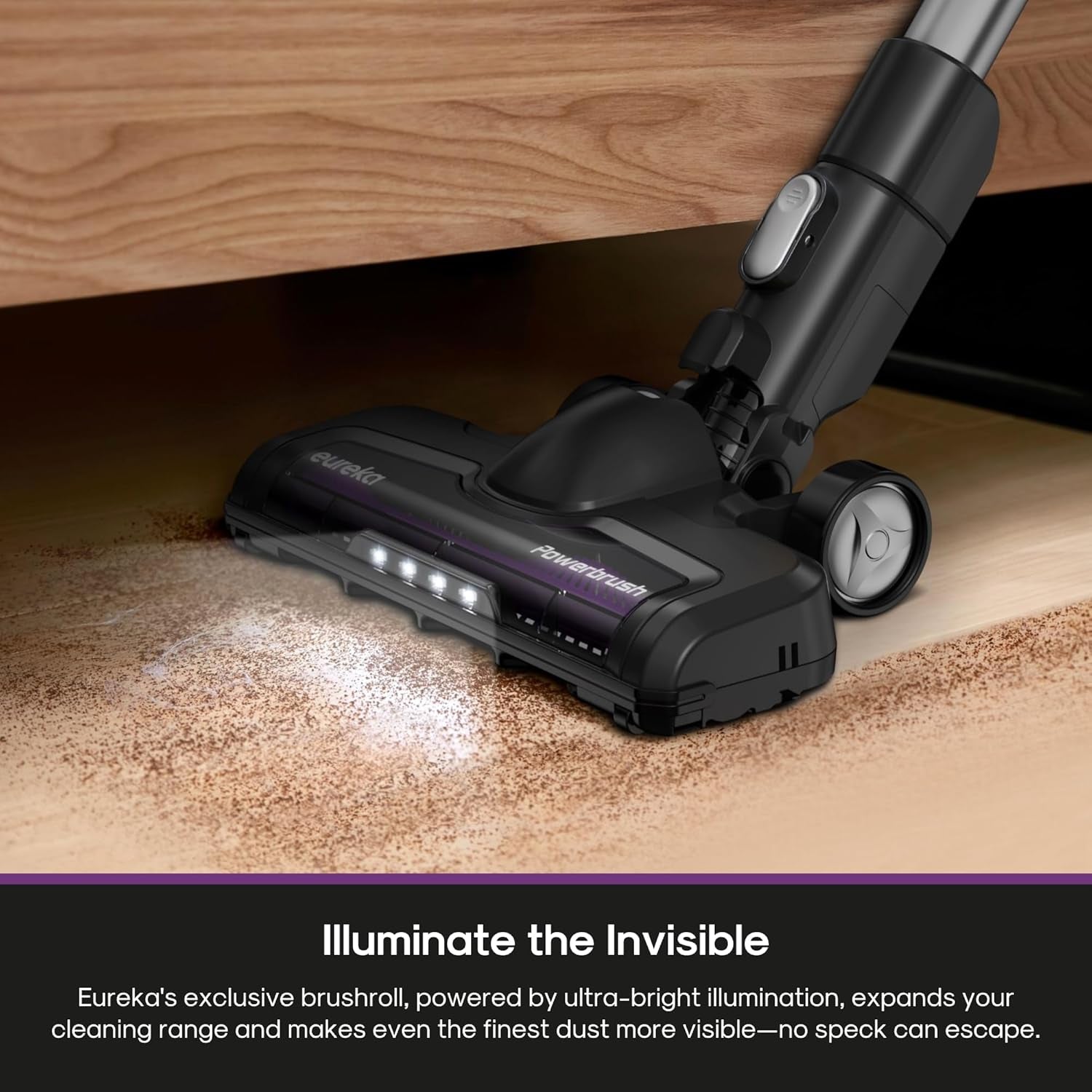 Eurekacordless Vacuum - 50 Min Runtime for Large Homes, 5.5 Lbs Lightweight, Ideal for Pet Hair & Allergies on Hardwood & Carpet Reacticlean 410