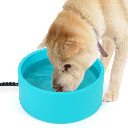 3.2L Heated Water Bowl for outside Animals, Pet Heated Dog Bowl in Winter