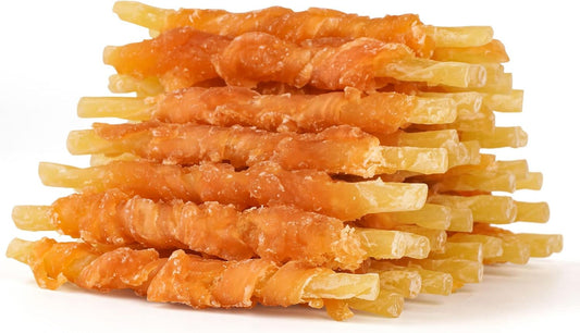 MON2SUN Dog Treats, 4.5-4.7 Inch Chicken Wrapped Codfish Sticks, 14.11 Oz