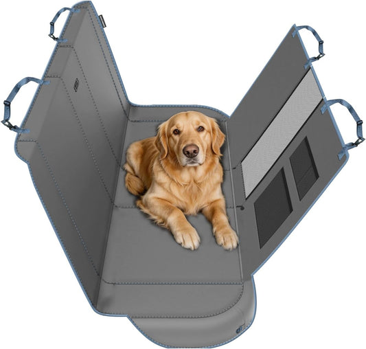 Skechers Dog Car Seat Cover for Pets GOGA MAT, Seat Extender for Dogs Waterproof Seat Cover Hammock Heavy Duty Scratch Proof Nonslip Durable Back Seat Covers for Cars Trucks and Suvs,Gray
