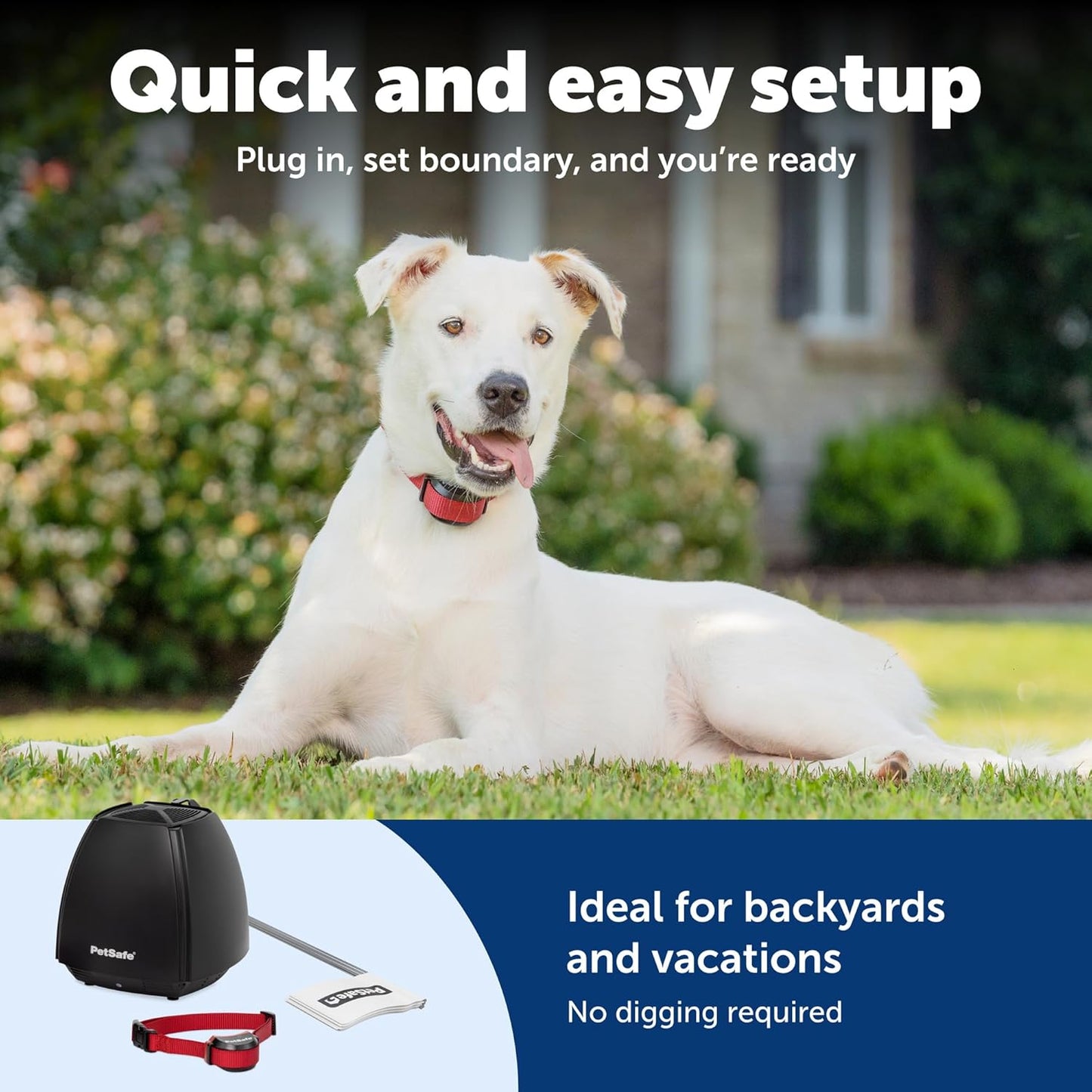 Petsafe Stay & Play Wireless Pet Fence for Stubborn Dogs - No Wire Circular Boundary, Secure 3/4-Acre Yard, for Dogs 5Lbs+, America'S Safest Wireless Containment System