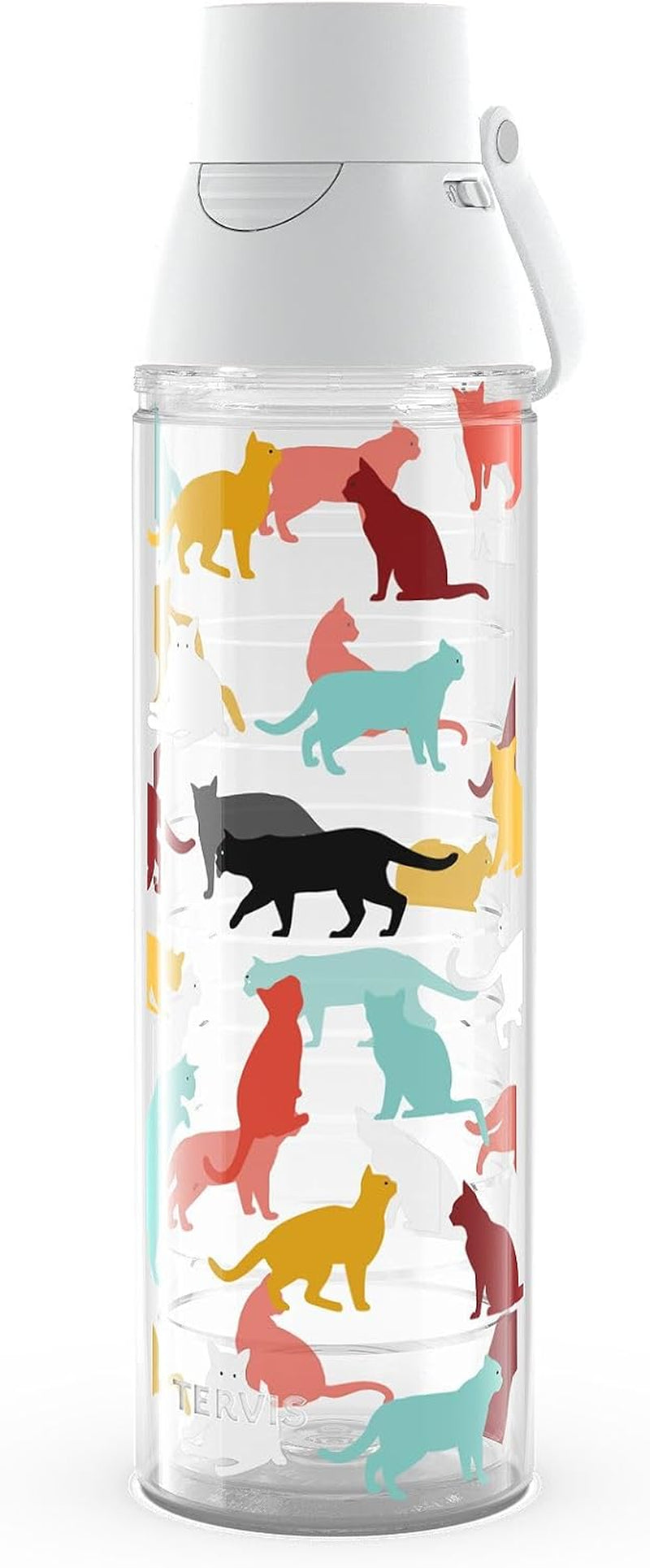 Tervis Venture Lite Pet Love Made in USA Double Walled Insulated Tumbler Travel Cup Keeps Drinks Cold & Hot, 24Oz Water Bottle, Cat Pounce Love