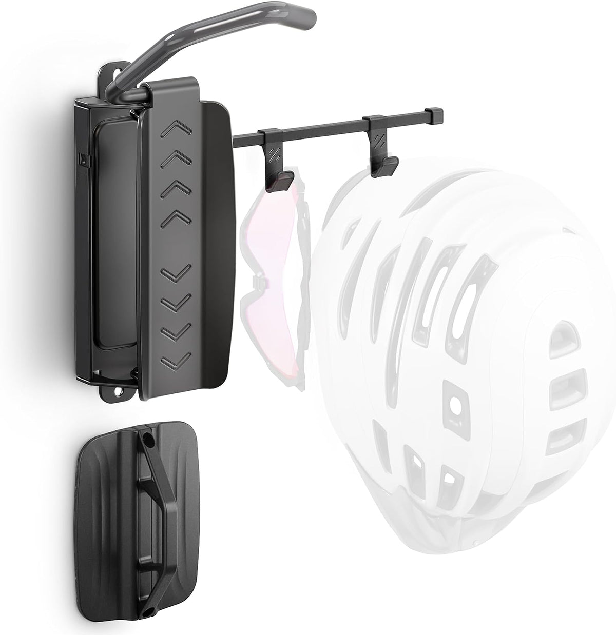 Montek Swivel Bike Wall Mount with 2 Storage Hooks, Bike Hanger for Garage
