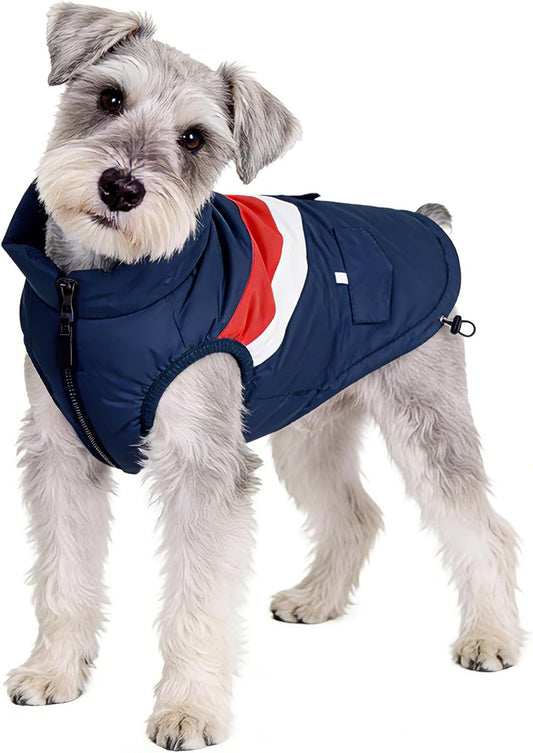 Dog Winter Jacket for Small Dogs Waterproof with Harness Hole,Windproof Puppy Fleece Vest Warm for 16 to 24Lbs