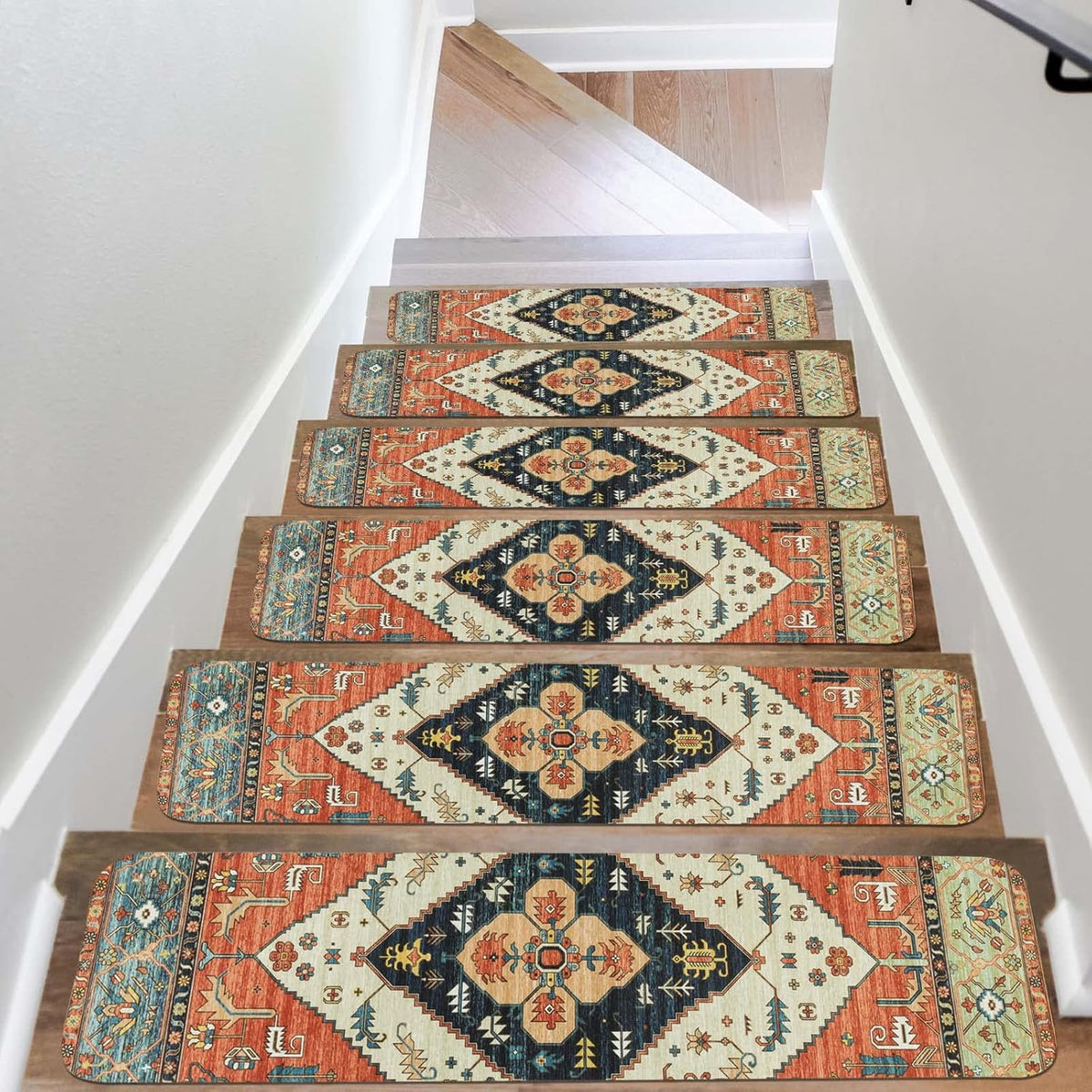 OJIA Non-Slip Carpet Stair Treads for Wooden Steps 15PC 30"X8" Stair Runner