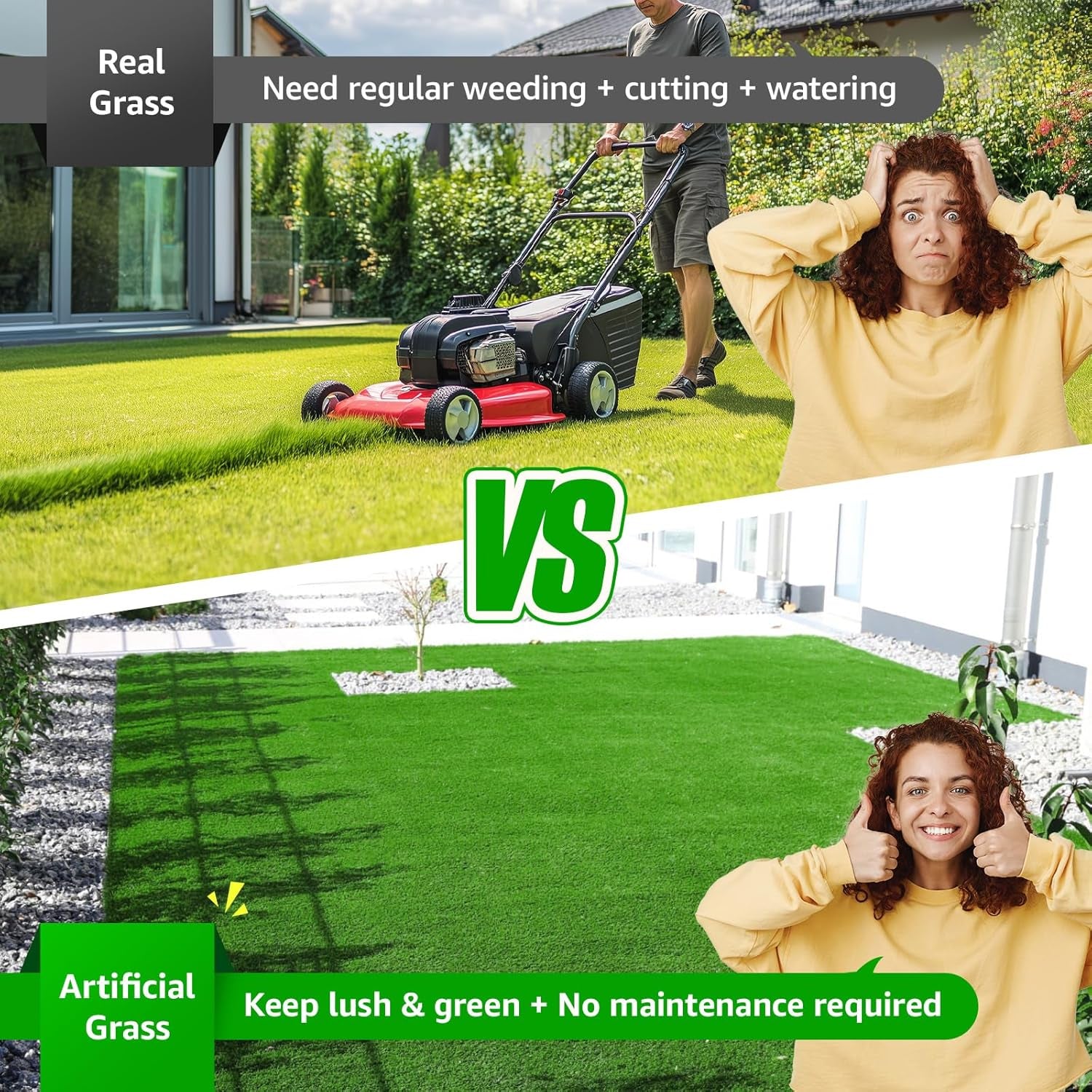 Artificial Turf Grass Outdoor Indoor 3Ft X 5Ft, Fake Grass Synthetic Realistic Turf Rug Carpet with Drainage Holes for Garden Lawn Landscape Balcony Patio Decoration, Pet Friendly Grass Mat