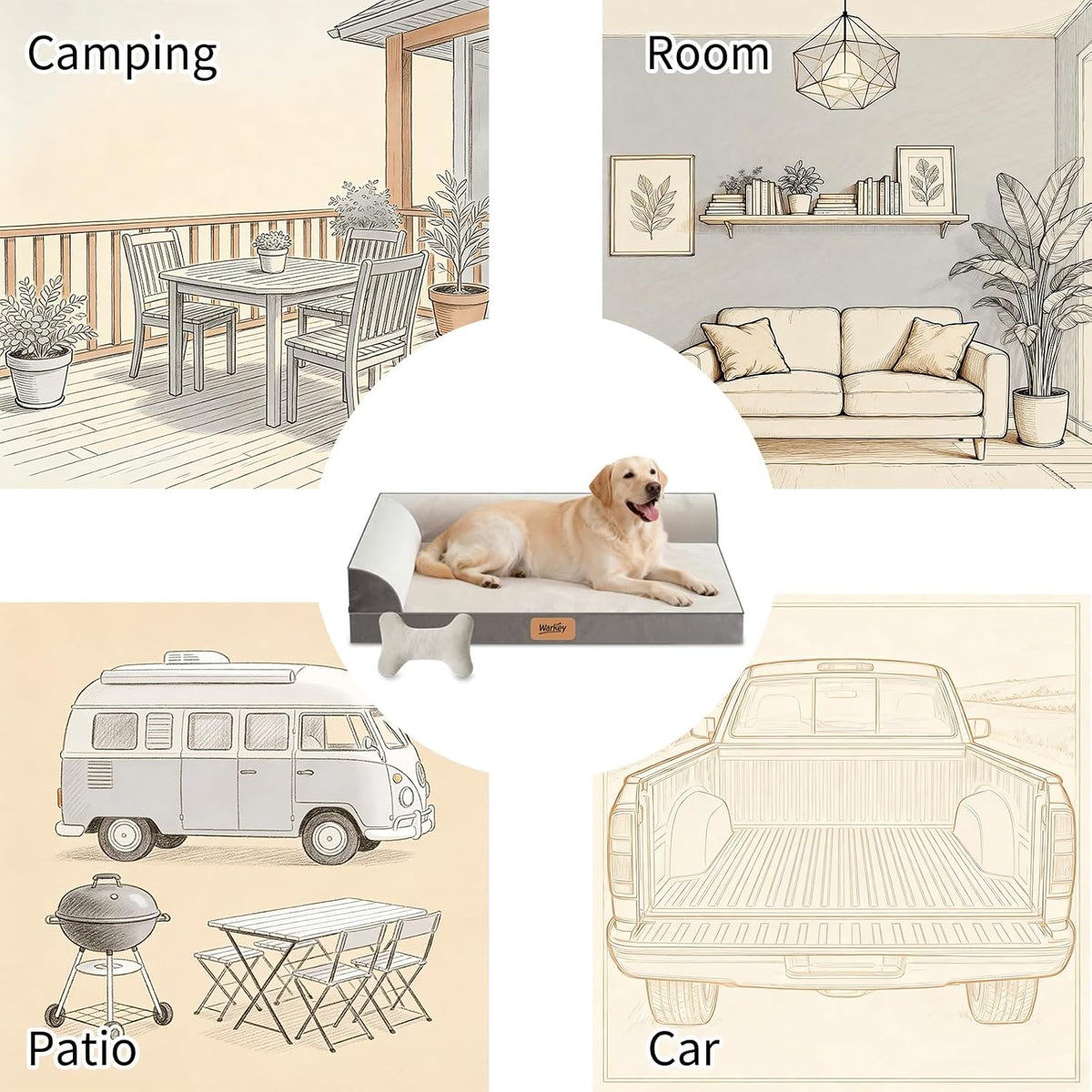 Large Dog Bed with Cooling Gel Memory Foam, Orthopedic Waterproof Pet Bed with Washable Cover & Non-Slip Bottom, Cooling Dog Couch Bed, Size: 40"*31.9 "8.1"