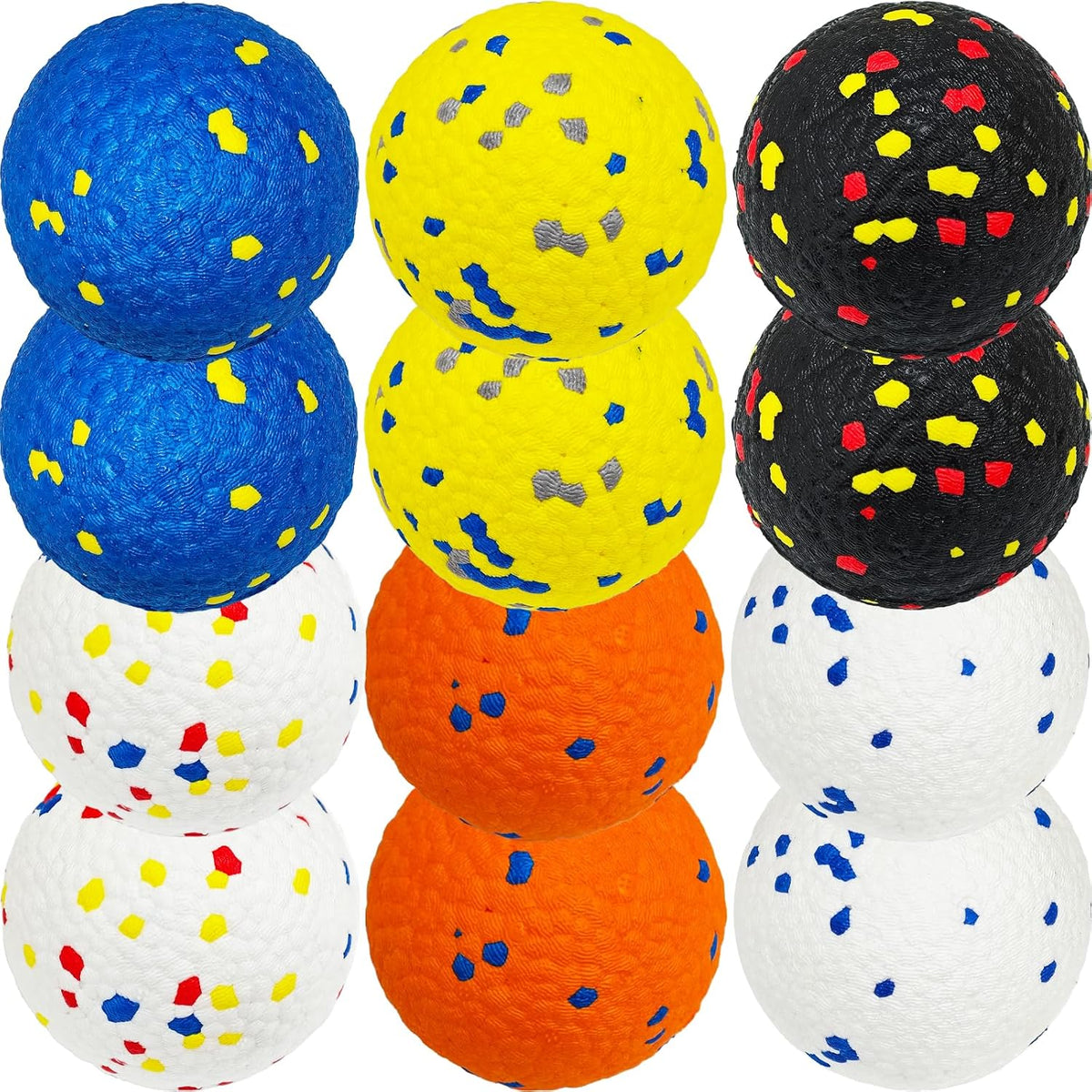 Beieverluck 12 Pack Dog Tennis Balls for Aggressive Chewers, Indestructible Dogs Toy Balls for Large Medium Small Dog Fetch Game, Water Play & Teeth Cleaning