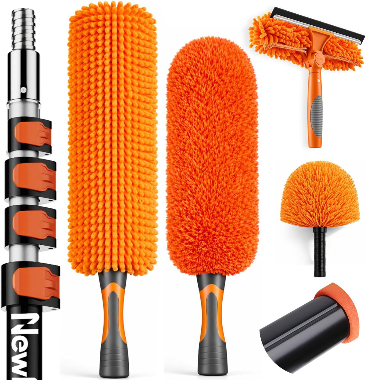 26FT High Reach Duster Kit with 5-20FT Grooved Aluminum Extension Pole