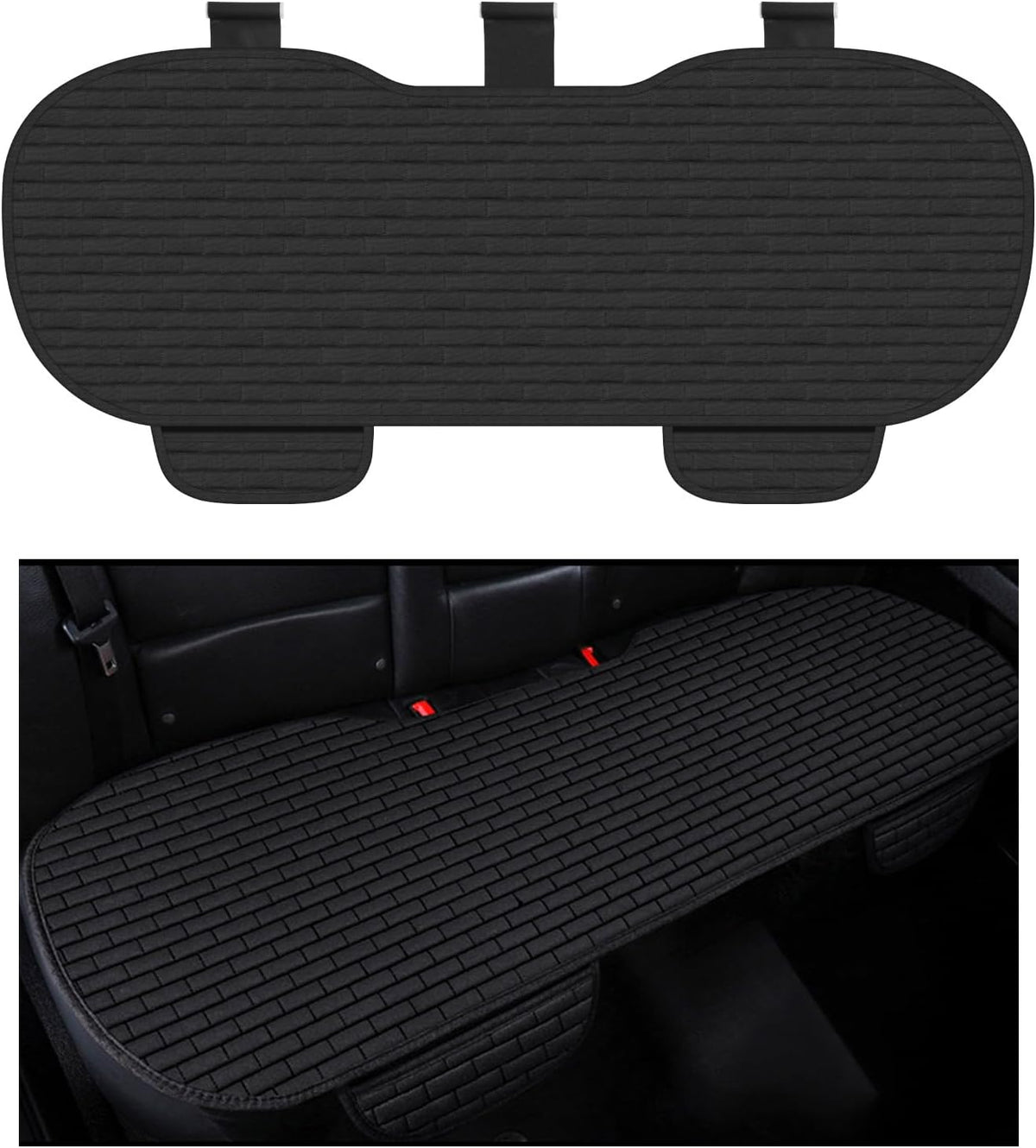 Car Back Seat Cover,Non-Slip & Breathable Bench Seat Cover with Side Pockets for Car Storage & Protecting Interiors,Universal All-Season Seats Back Protector for Most Cars,Suvs (Rear Seat Cover)