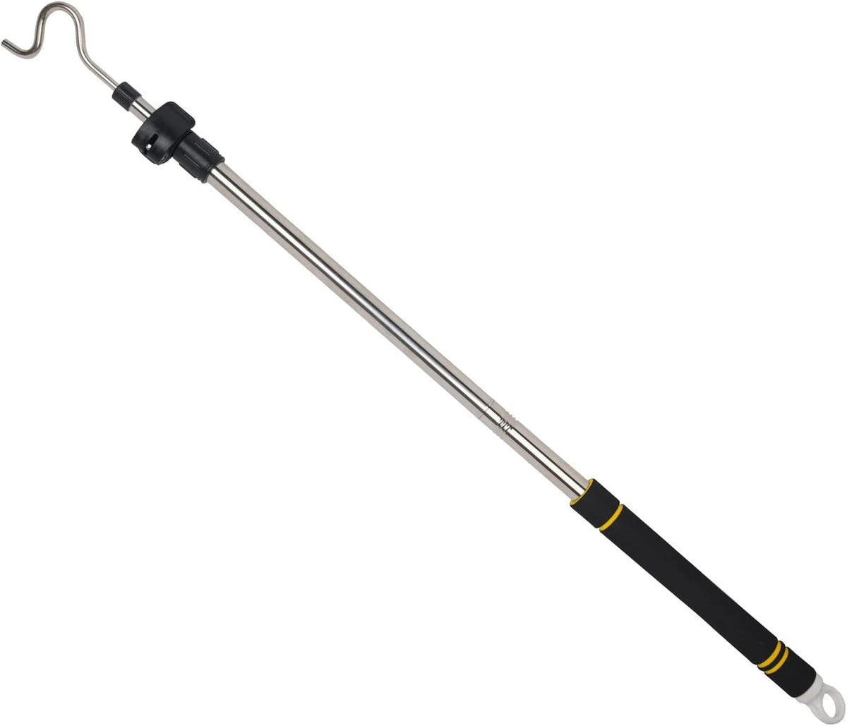 Clothes Hanger Reaching Hook Telescopic Adjustment Clothes Hook Pole Light and Can Extend from 37" to 65" with 4.7 "Hook and Sponge Handle.