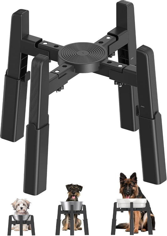 CZPET Dog Bowl Stand with Adjustable Height and Width [Stand Only]