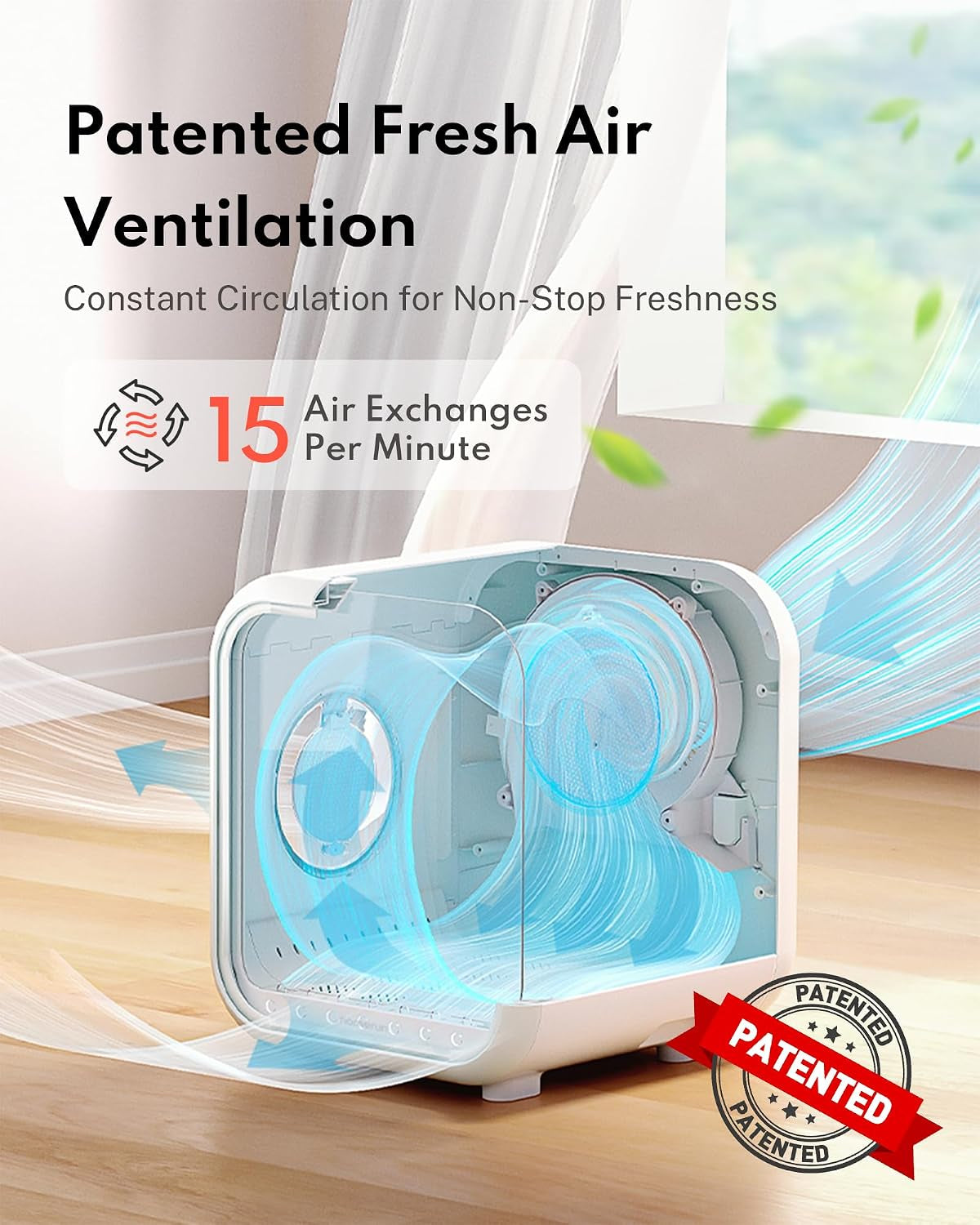 Homerunpet Cat Dryer, Ultra Quiet, Patented Fresh Air Ventilation, Smart Temperature Control, Safe 360° Even Drying Pet Dryer Box for Cats & Small Dogs (50L Drybo Plus)