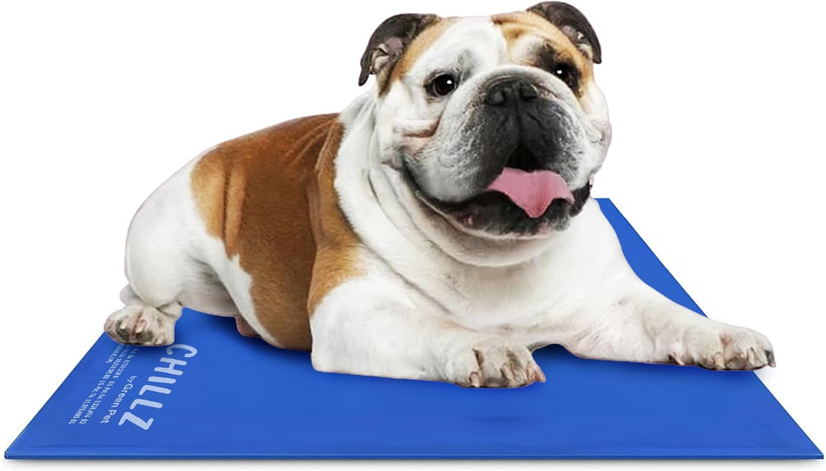 The Green Pet Shop Chillz Gel Mat, Large - Pressure-Activated Cooling Pad for Pets 25-50 Lbs - Non-Toxic, No Water or Refrigeration Needed - Ideal for Home, Travel & Crates