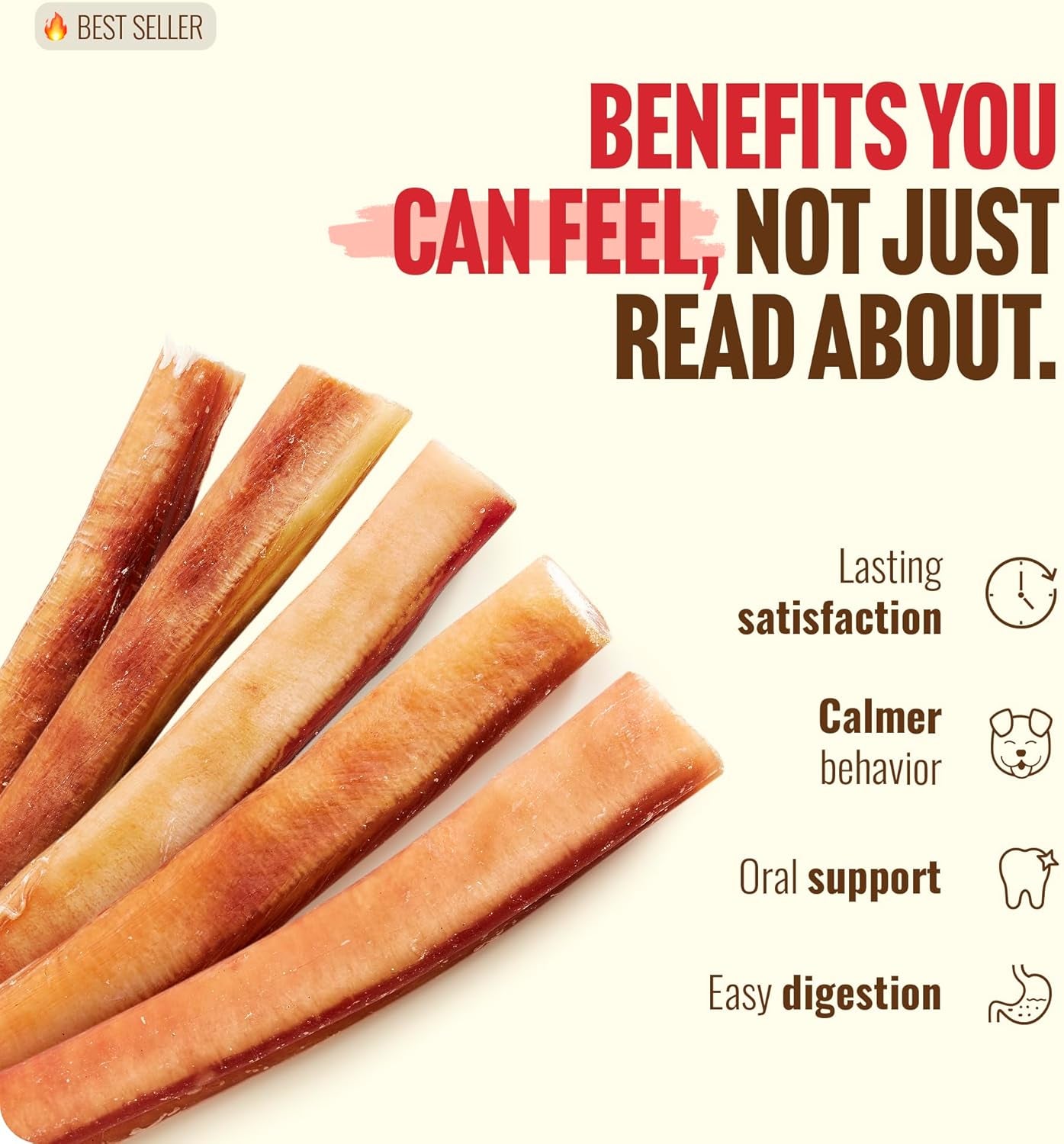 Natural Farm Jumbo Bully Sticks (6 Inch, 4 Pack), Odor Free, Extra-Thick Dog Chews - Fully Digestible 100% Beef Treats, Supports Dental Health, Keep Your Dog Busy with 50% Longer Lasting Chews