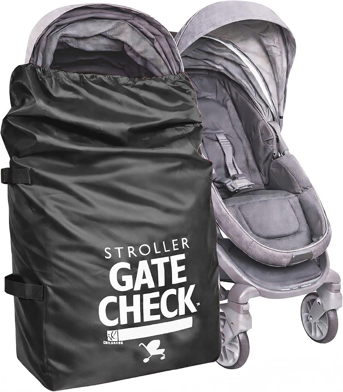 J.L. Childress Gate Check Travel Bag for Single & Double Strollers, Black