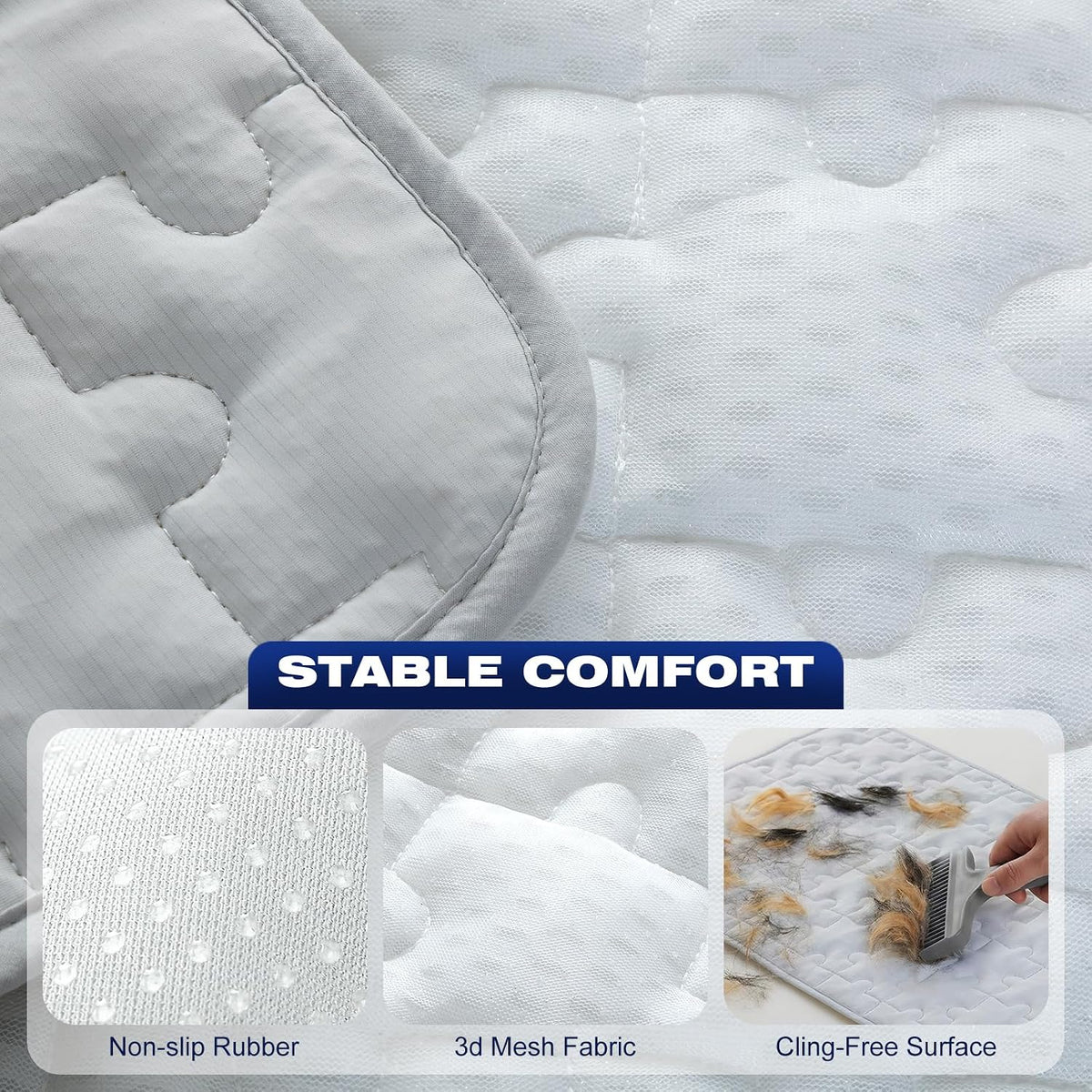 Cooling Dog Mat X-Large, Breathable 3D Mesh No-Gel Pad, Gray