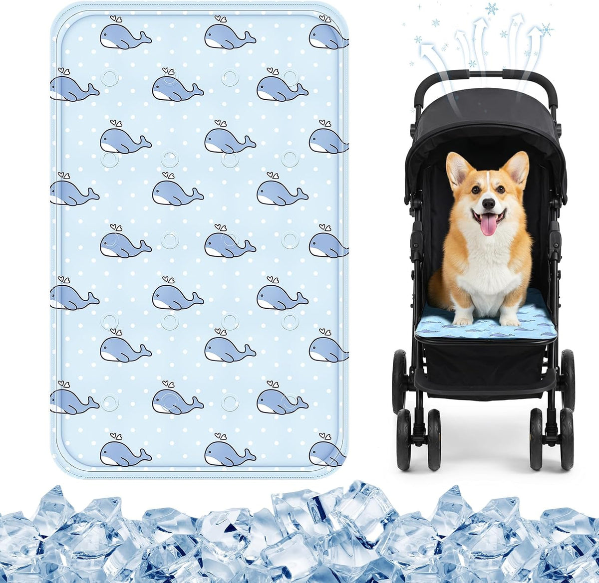 Nuanchu Pet Cooling Mat, Whale, 11.81 X 19.69 Inches, 1 Pcs