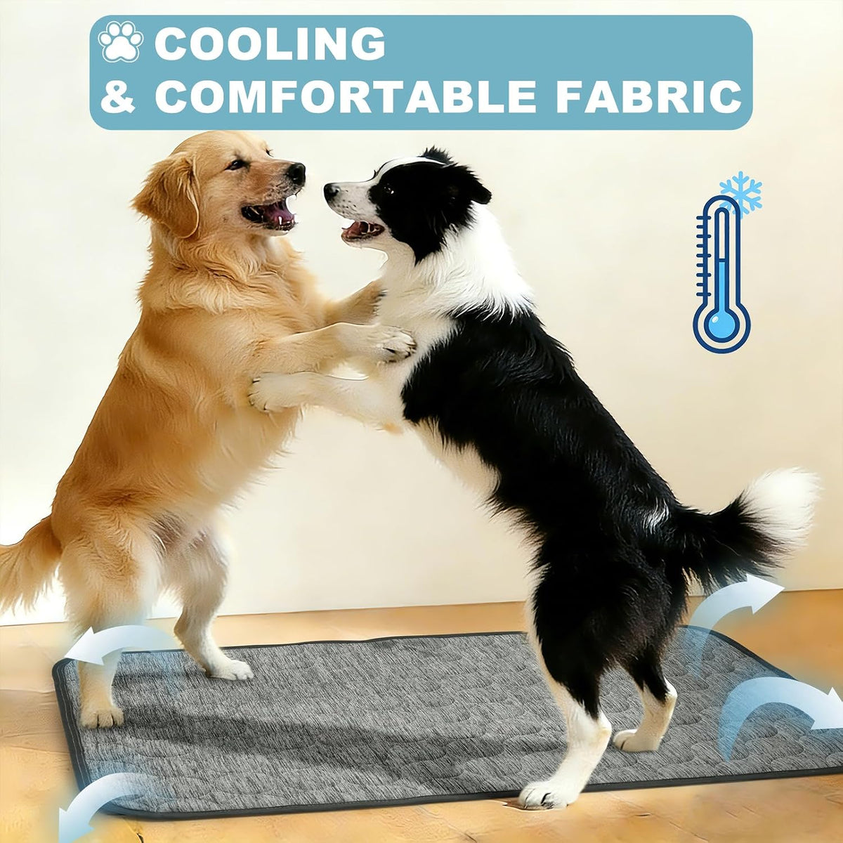 Dog Cooling Mat,60''X40'' Pet Cooling Mat for Floor, Breathable Gel-Free