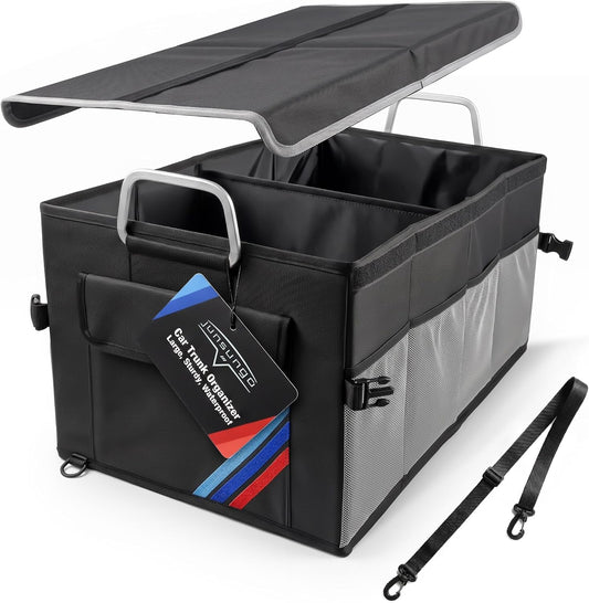 Car Trunk Organizer, Portable, Collapsible, Waterproof, Oxford Cloth, Aluminum Handle, Ideal for Suvs, Cars, Camping, Storage