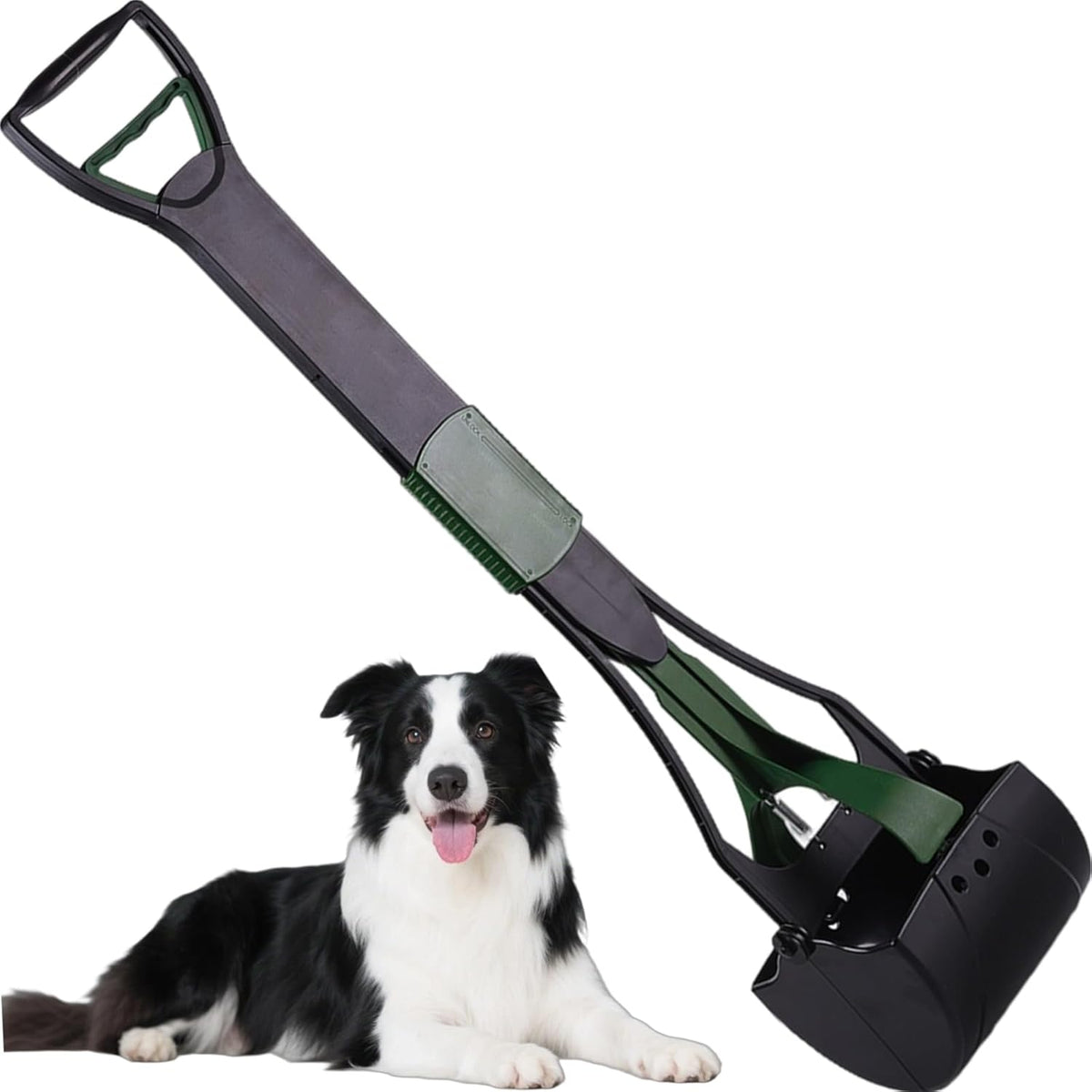36" Tall Pooper Scooper for Large Dogs Heavy Duty, Long Handle Poop Scoop for Yard, Grass, Gravel, Dog Poop Grabber with High Strength Material and Extra Wide Grip
