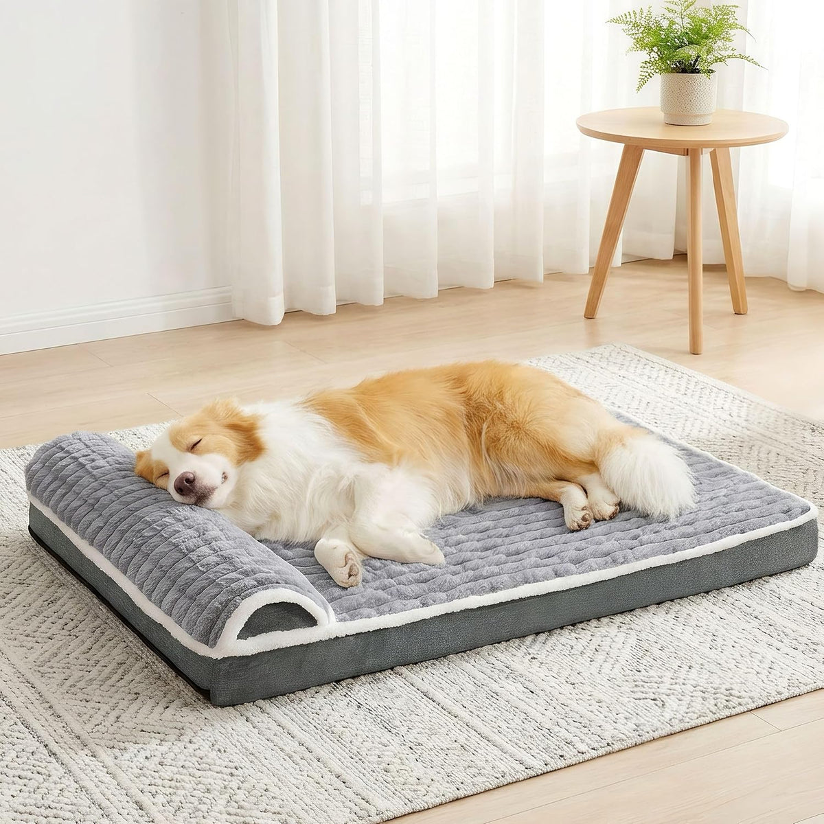 Orthopedic Large Dog Bed Pillow Pet Sofa Bed 36''X24'' Grey