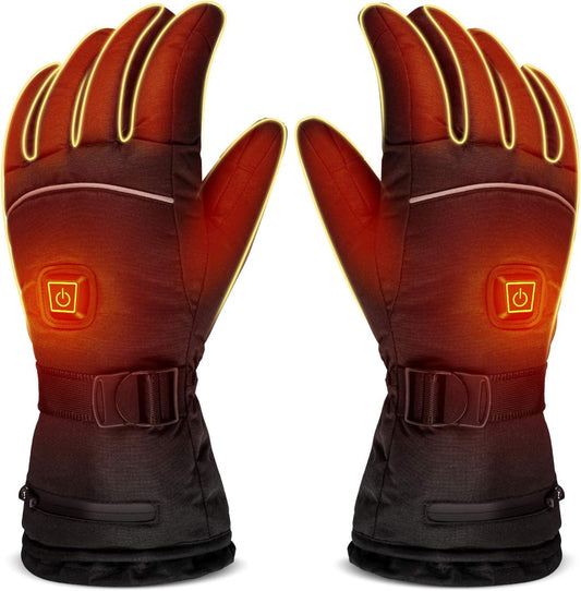 Heated Gloves 8H Working Hours Rechargeable Lithium Battery 3 Temperature Settings Electric Heat Resistant Gloves for Men Women for Sports Outdoor Climbing Hiking Skiing Winter Handwarmer