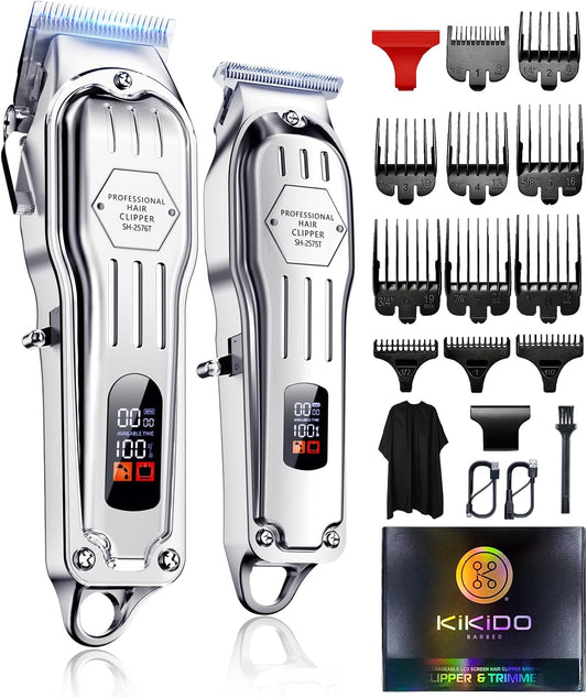 KIKIDO Cordless Hair Clippers for Men Professional Home Hair Cutting Kit