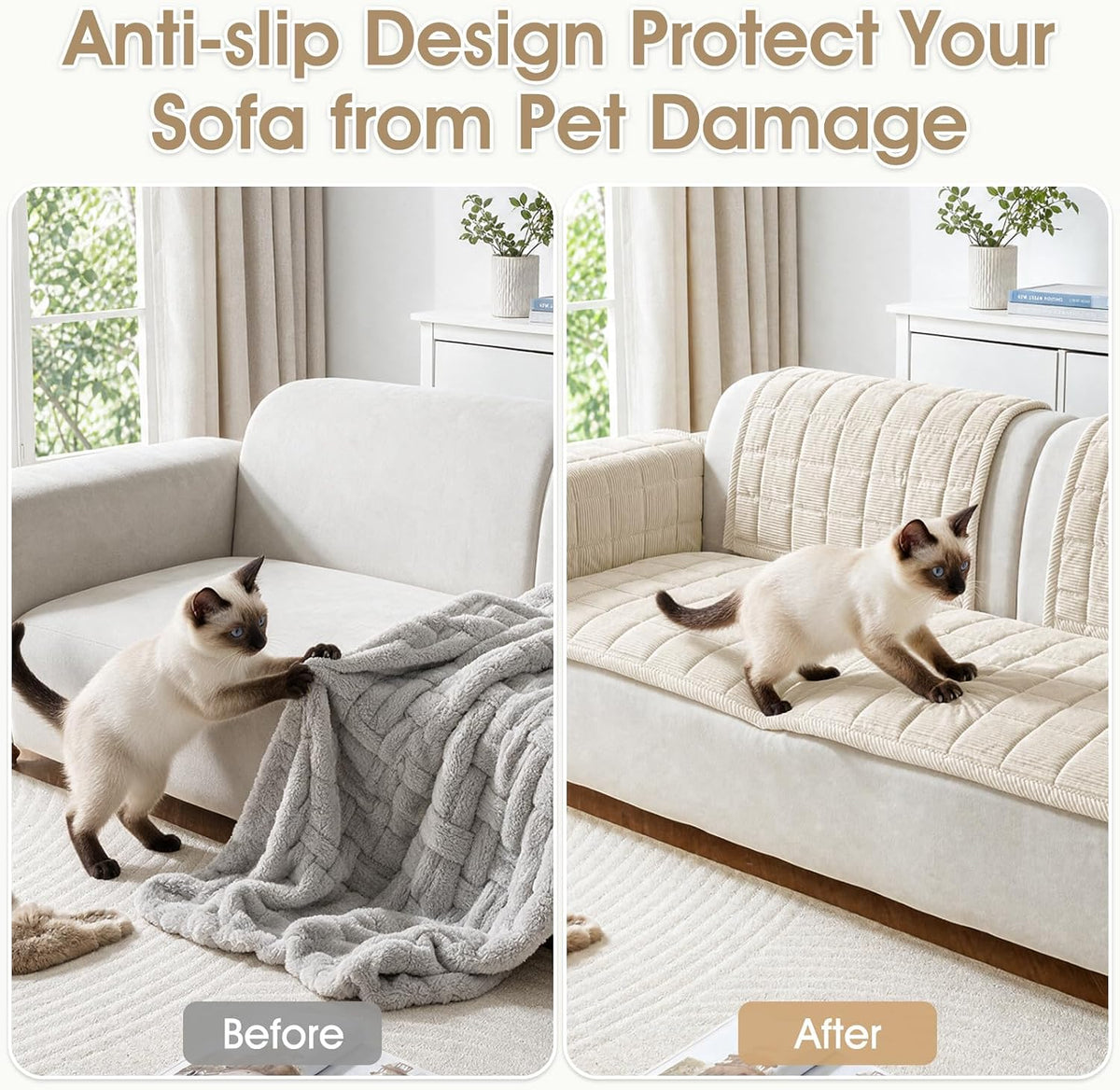 Couch Cover for Dogs Non-Slip Pet Couch Cover for Sofa Plush Protector