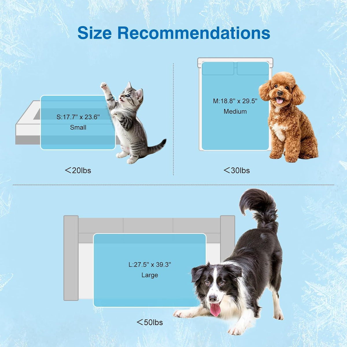 Dog Cooling Mat Ice Silk Washable Non-Slip Pet Summer Pad