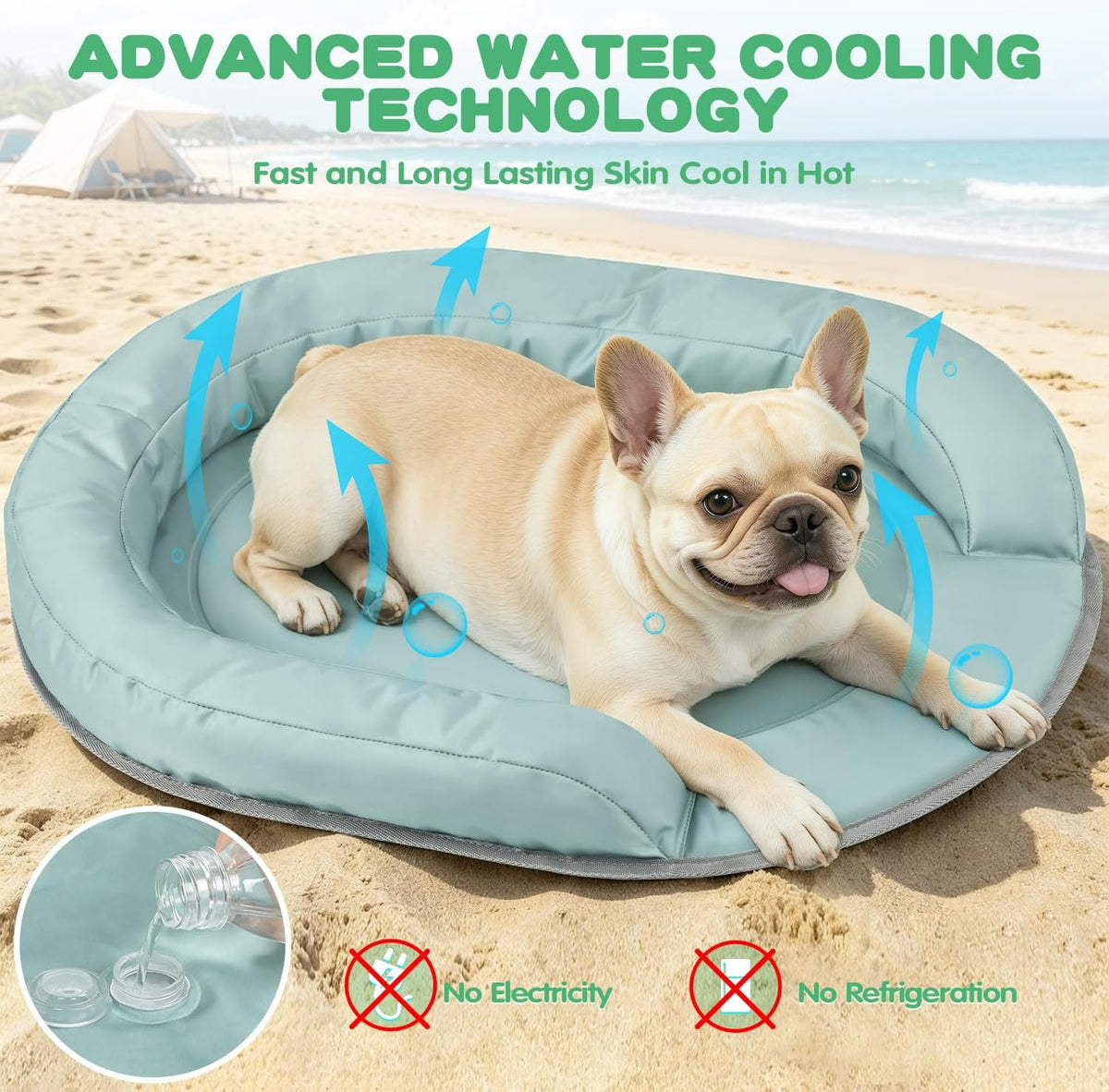 Water Cooling Mat for Dogs: Reusable Water Pad Instant Heat Relief