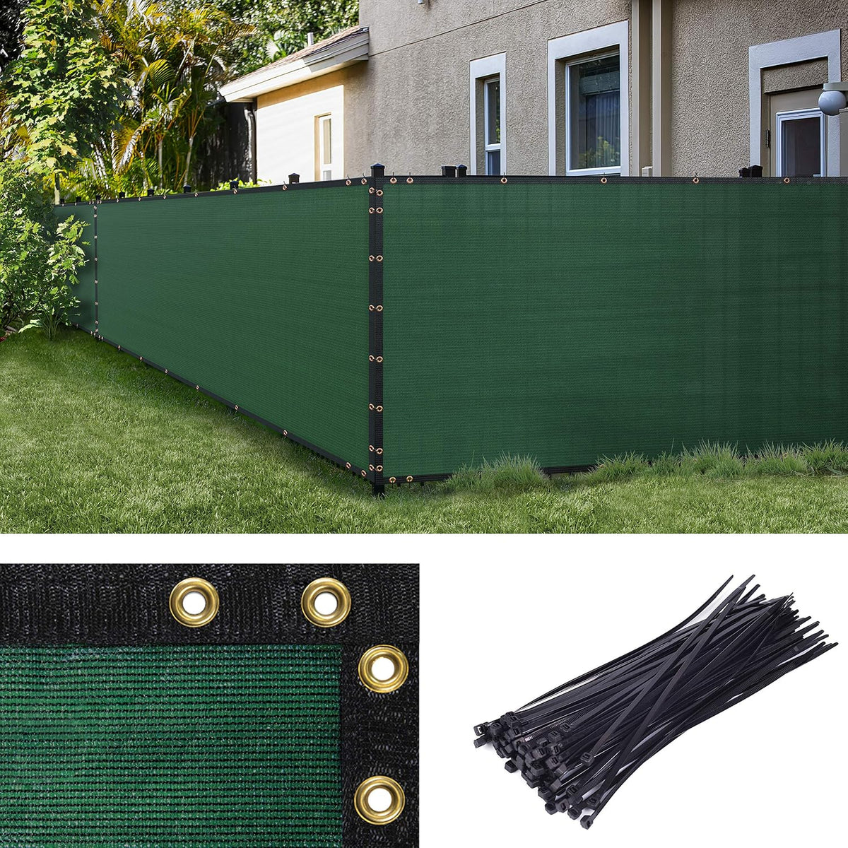 Amgo 6' X 50' Fence Privacy Screen, Heavy Duty Mesh Outdoor & Backyard
