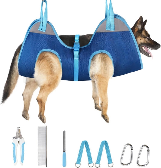 Supet Dog Grooming Hammock, Dog Hanging Harness for Nail Trimming Doorframe, Pet Holder Restraint for Clipping Nails, Pet Hoist Sling for Cutting Nails, Ear & Eye Cleaning, Medicine at Home (XL)