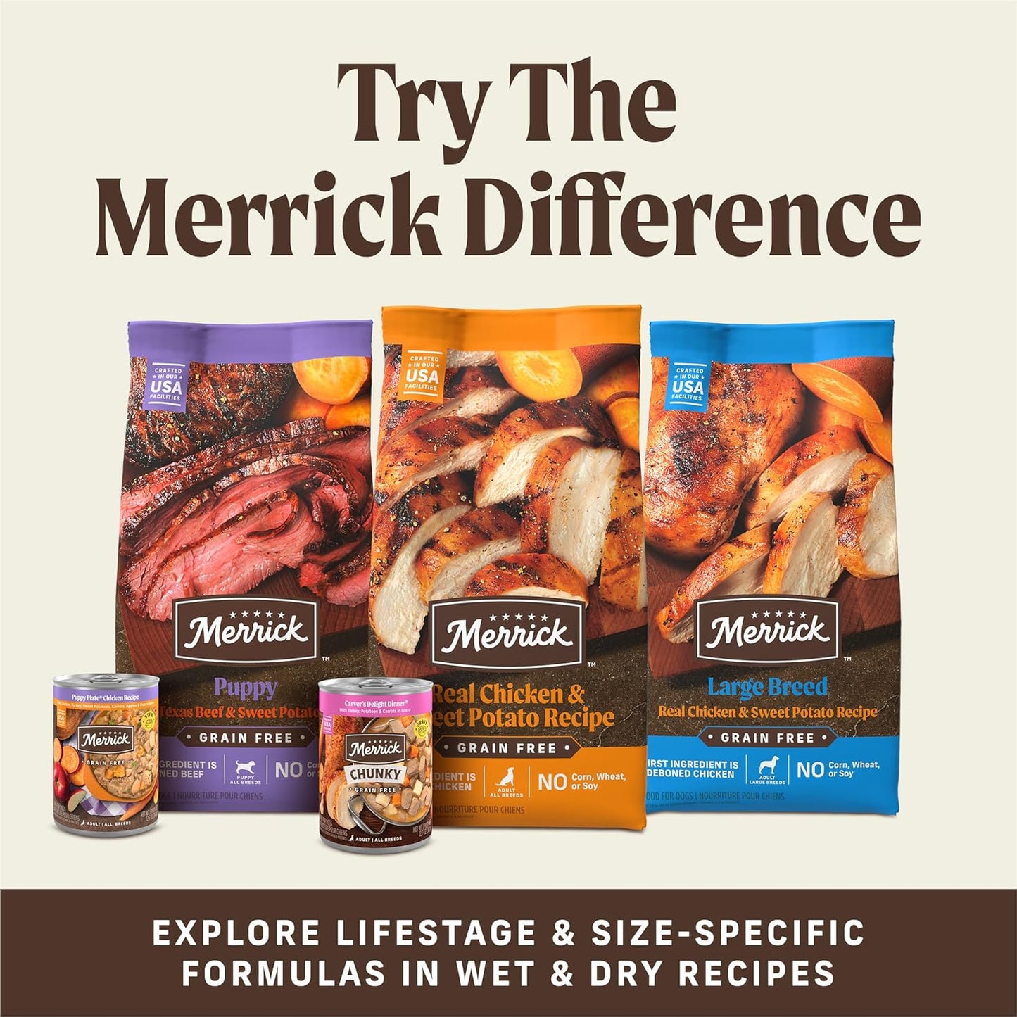 Merrick Power Bites Natural Soft and Chewy Real Meat Dog Treats, Grain Free Snack with Real Beef Recipe - 6 Oz. Bag