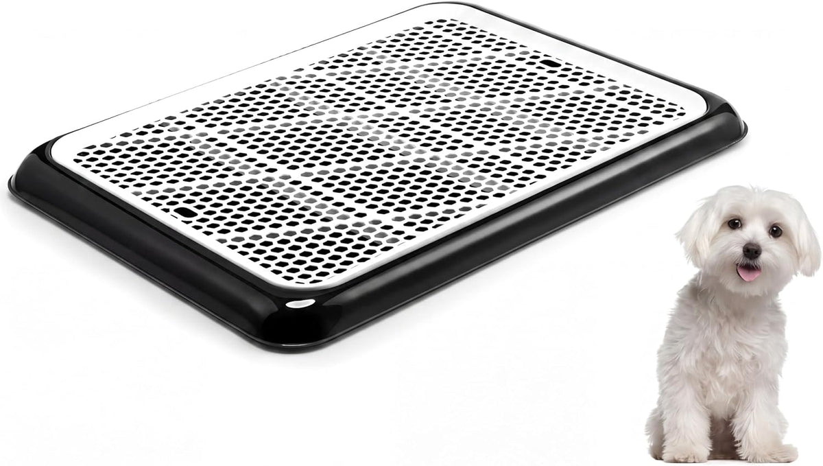 Mifoci Dog Pee Pad Holder Potty Tray Portable Dog Litter Box Toilet Training for Indoor Outdoor Small Medium Large Pet Puppy(Black,19.69 X 14.17 Inches,1 Pcs)