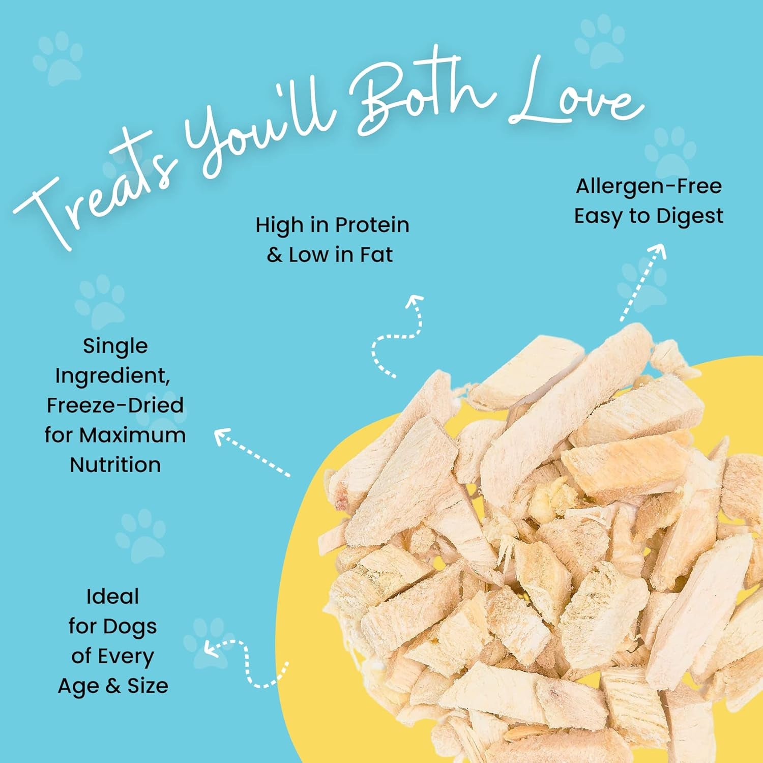 Hotspot Pets Freeze Dried Chicken Treats for Cats & Dogs -1LB Big Bag- USA Made- Healthy Single Ingredient-Resealable Bag, All Natural Grain-Free (Chicken Breast)- Perfect for Training, Topper & Snack