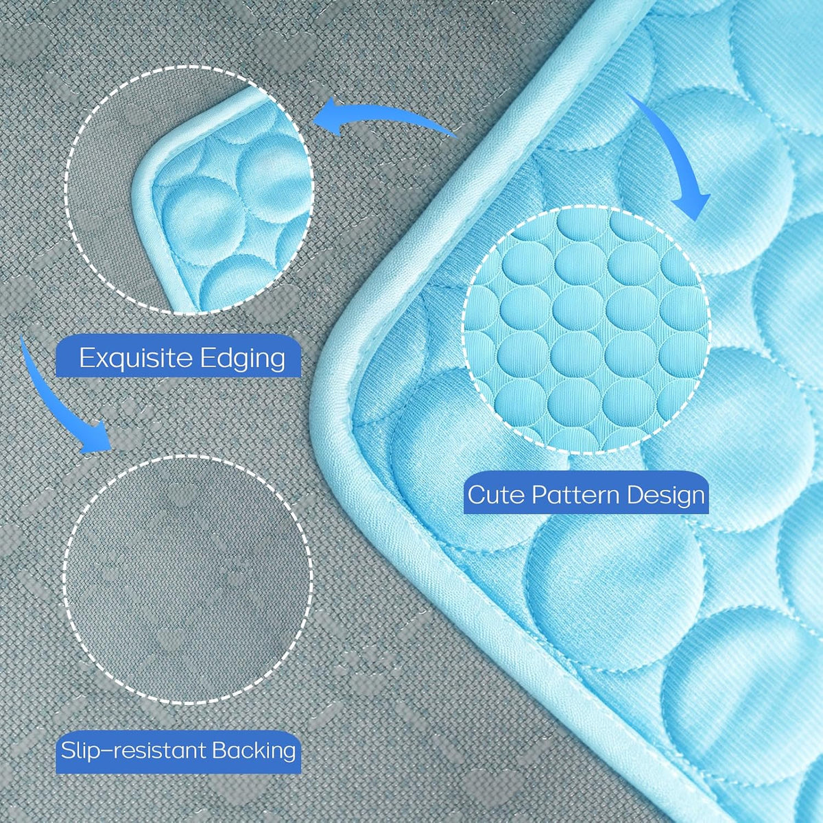 Pet Cooling Mat for Dogs & Cats, Q-Max>0.4 Washable Cooling Pad