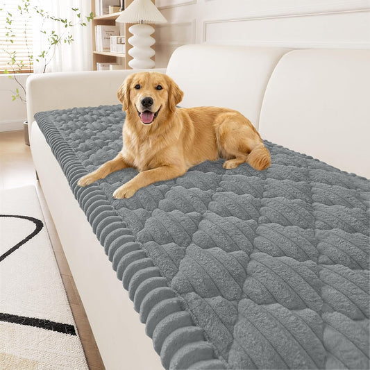 Smiry Couch Cover for Dogs Washable, Non Slip Fuzzy Pet Sofa Protector
