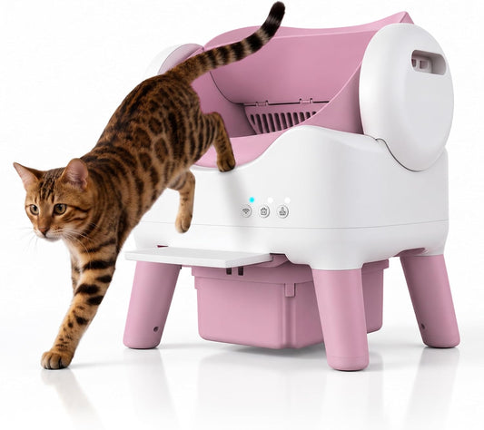 RPZ Self Cleaning Litter Box, Automatic Litter Box for Cats, Safety Sensors
