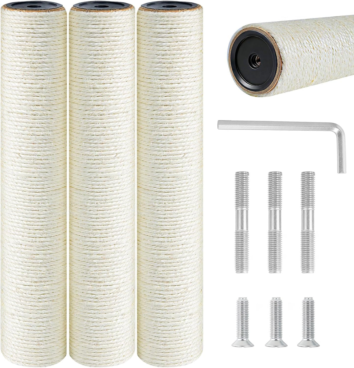 SYANDLVY 3PCS M8 Cat Scratching Post Replacement Poles, 15.7X3.1In Parts