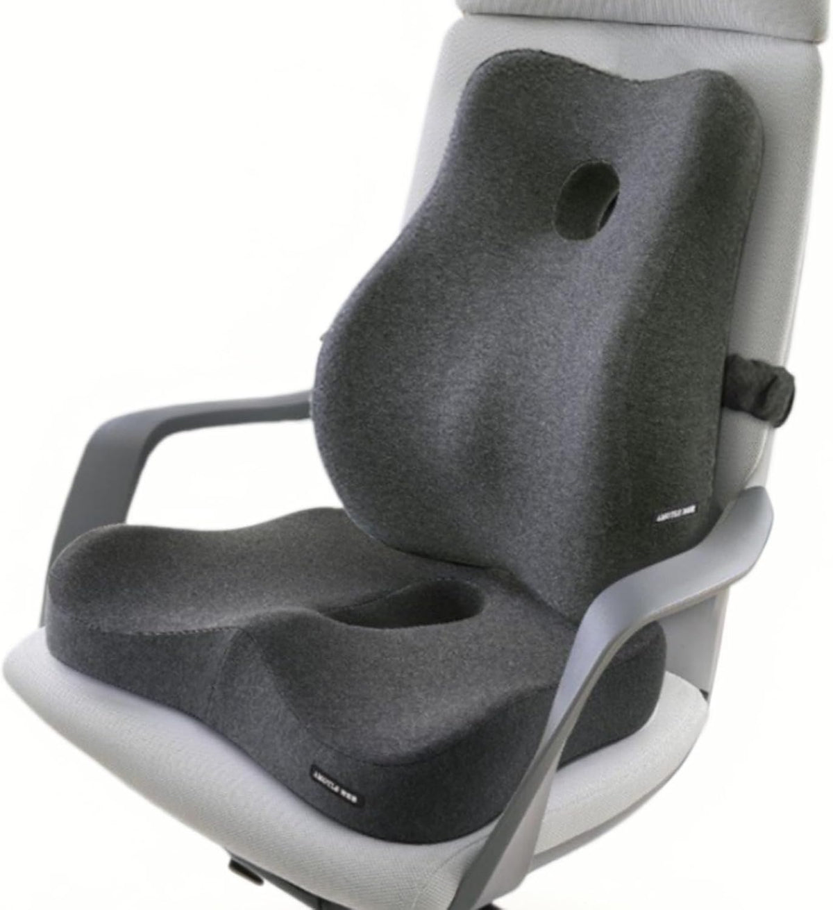 Sciatica Seat Cushion & Lumbar Pillow, Office Chair, Dark Grey