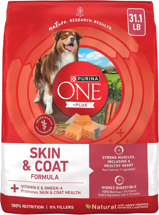Purina ONE plus Skin & Coat, Sensitive Stomach Dry Dog Food, 31.1 Lb Bag
