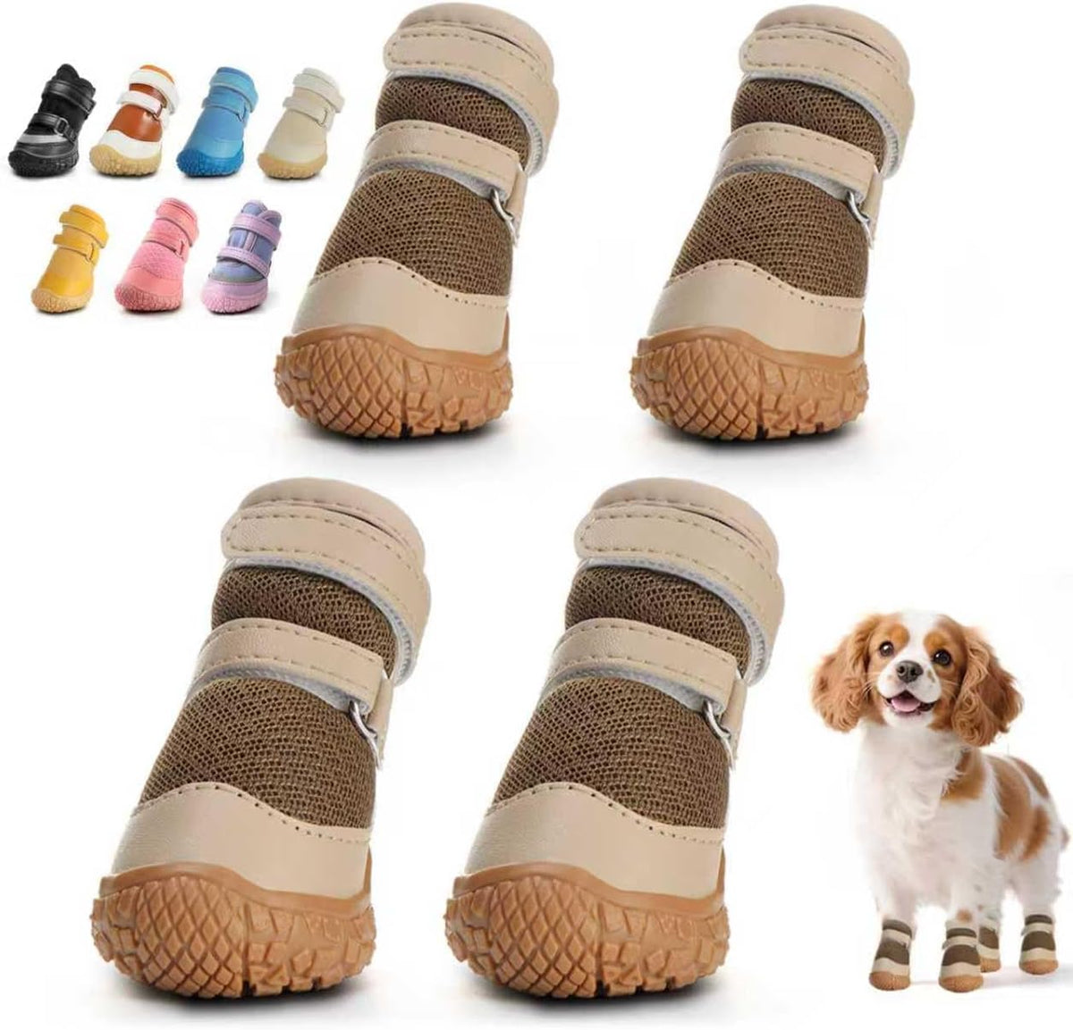 Dog Shoes for Small Dogs, Green, Size 3