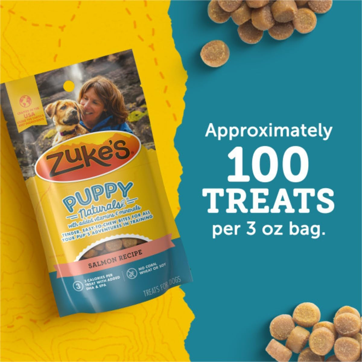 Zuke'S Puppy Naturals Bag of Soft Puppy Treats for Training, Natural Dog Treats Bites with Salmon Recipe, 5 Oz.,