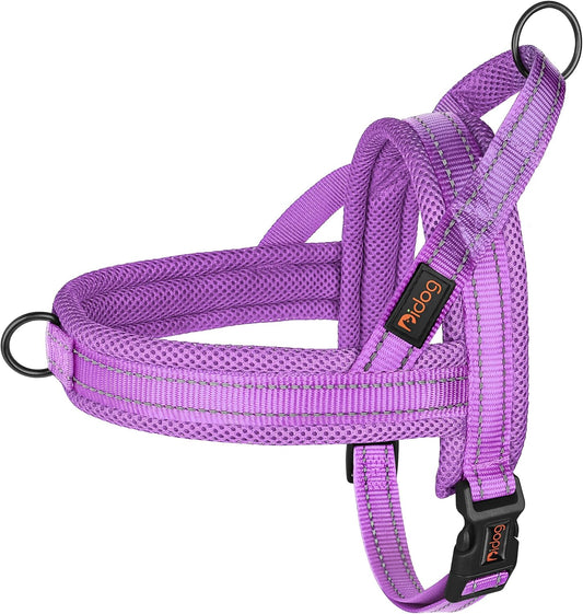 No Pull Dog Harness for Medium Dogs, Breathable Mesh Padded, Purple,M